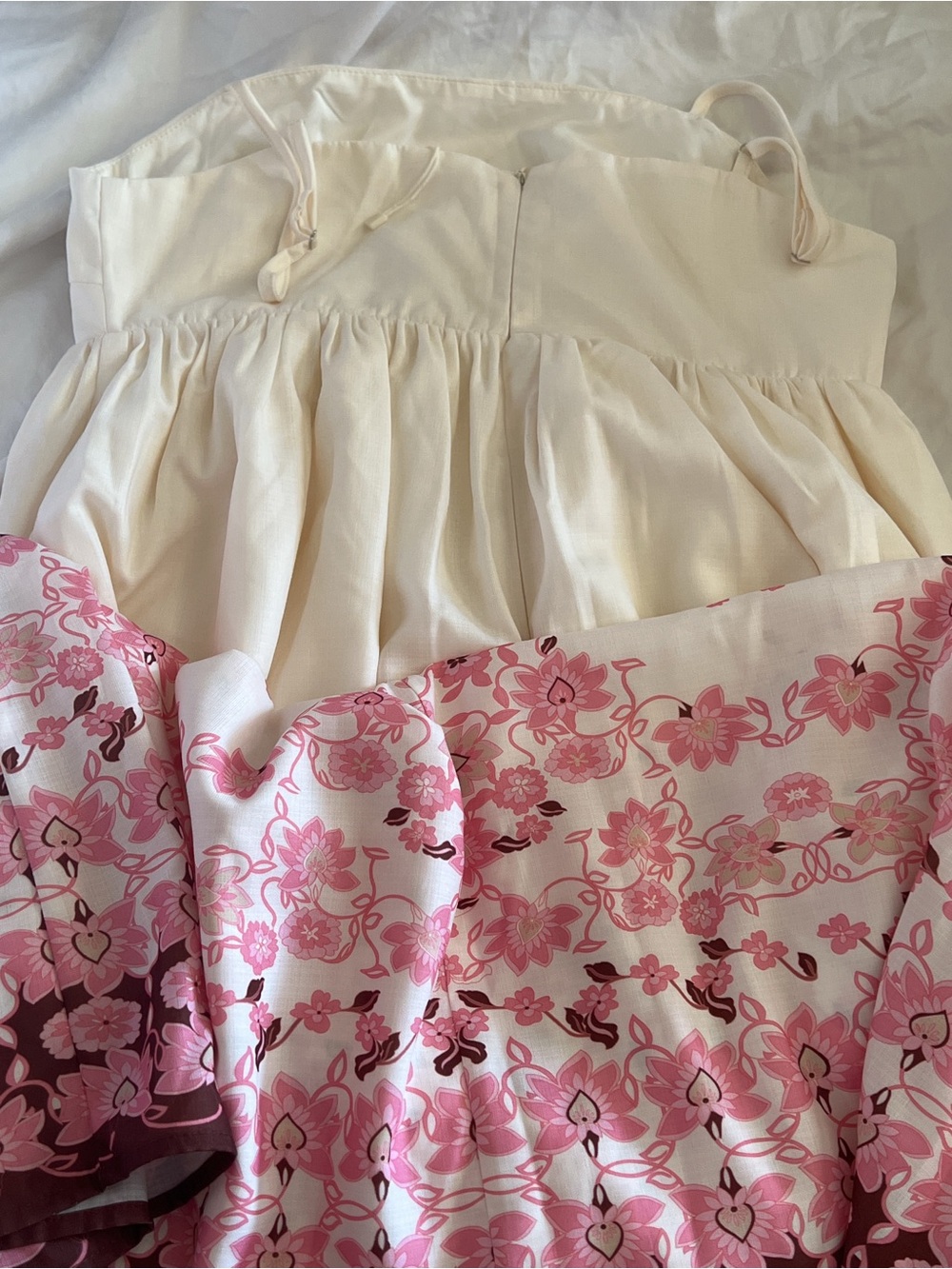 NWOT Commense Ivory Floral Embroidered Maxi Dress Square Neck Boho Resort Size L - Picture 8 of 11